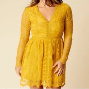 Altar’d State Golden Tabatha Lace Dress